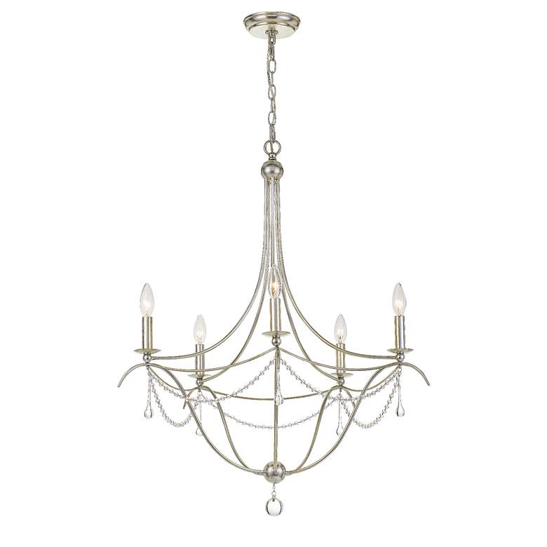 Image 3 Crystorama Metro 27 1/2" Wide 5-Light Antique Silver Chandelier more views