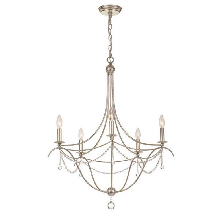 Image 4 Crystorama Metro 27 1/2" Wide 5-Light Antique Silver Chandelier more views