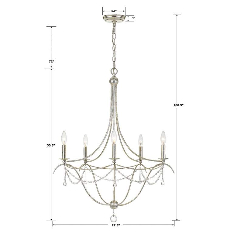Image 7 Crystorama Metro 27 1/2" Wide 5-Light Antique Silver Chandelier more views