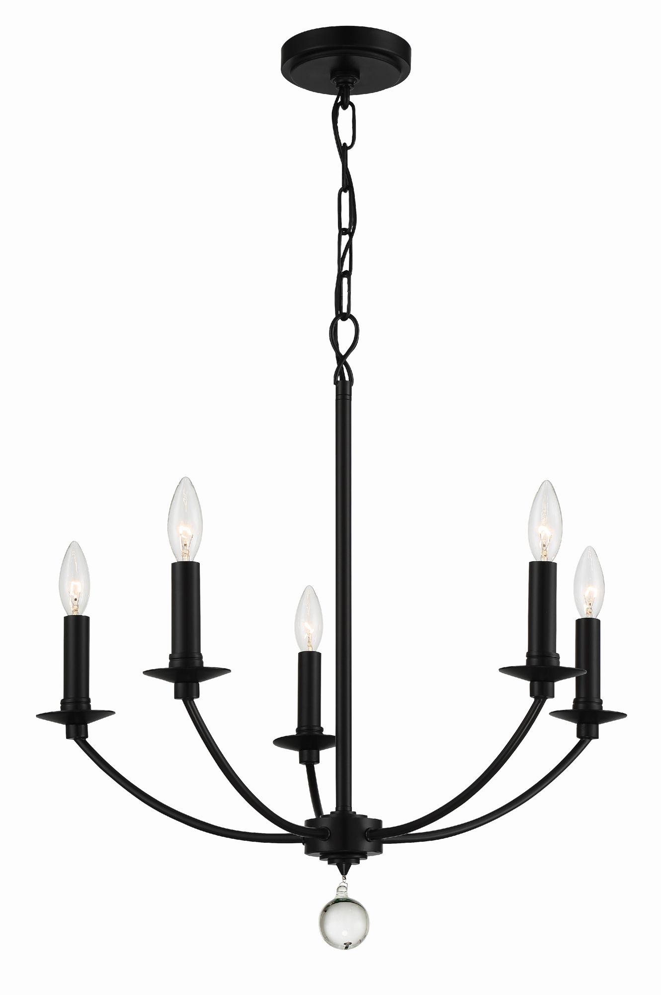 Image 2 Crystorama Mila 23'' Black Chandelier more views