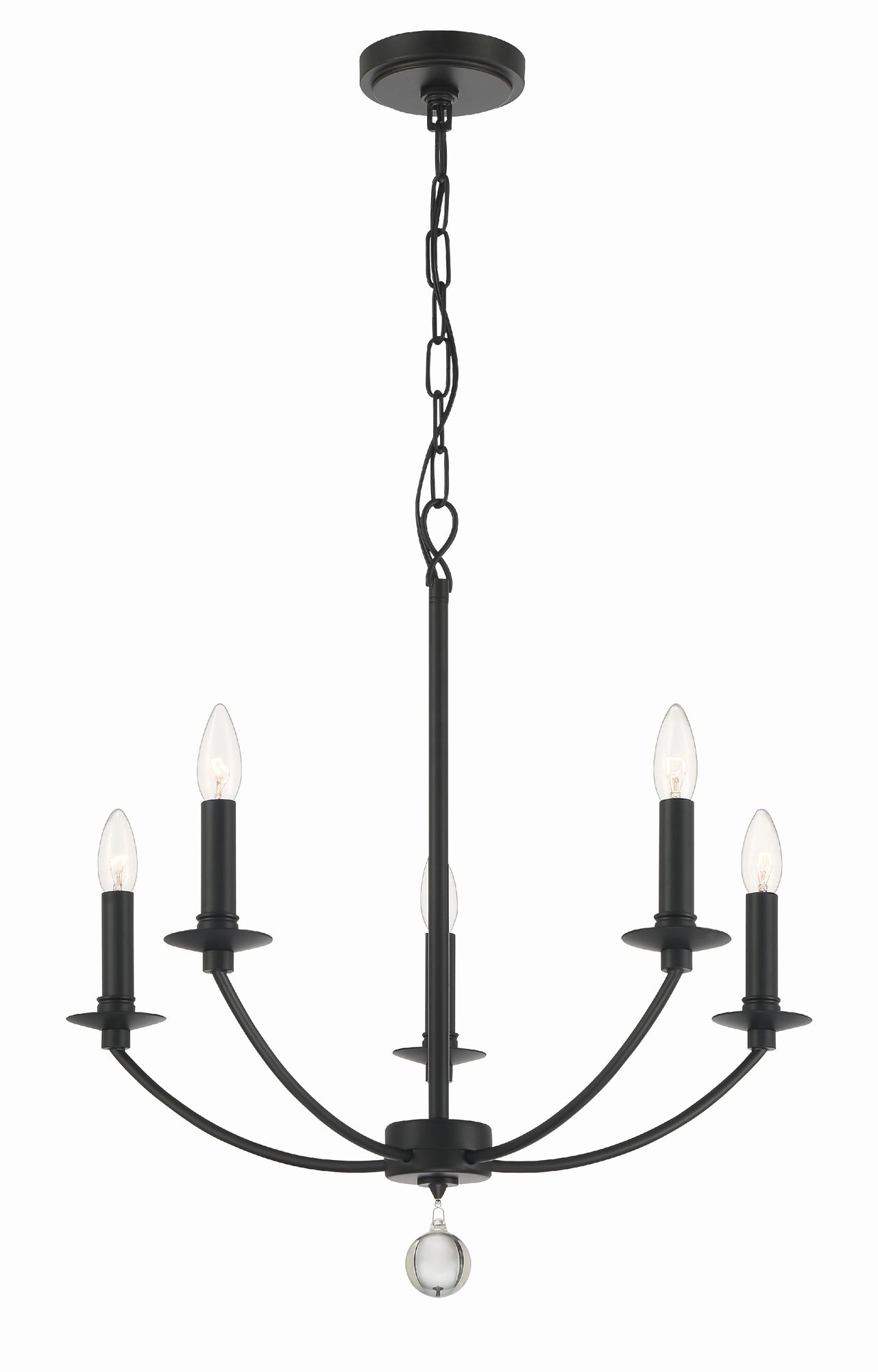 Image 3 Crystorama Mila 23'' Black Chandelier more views
