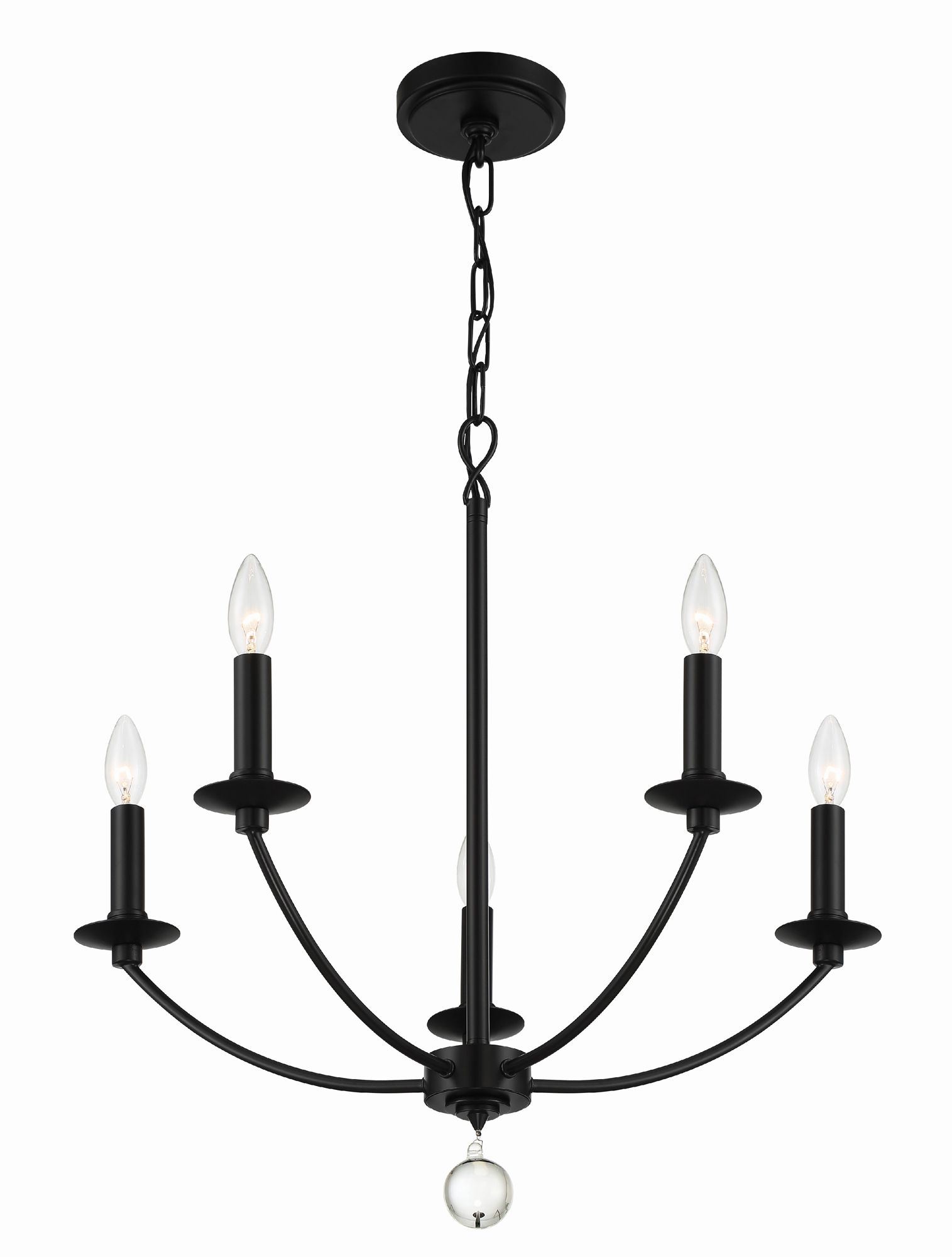 Image 5 Crystorama Mila 23'' Black Chandelier more views