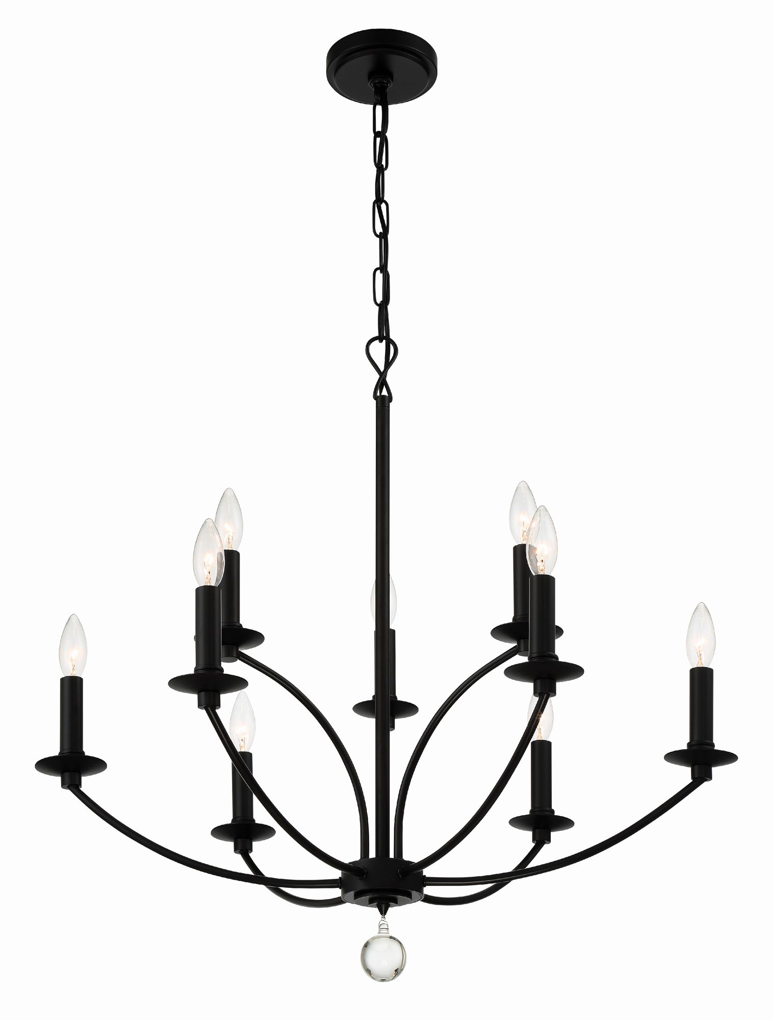Image 2 Crystorama Mila 28'' Black Chandelier more views