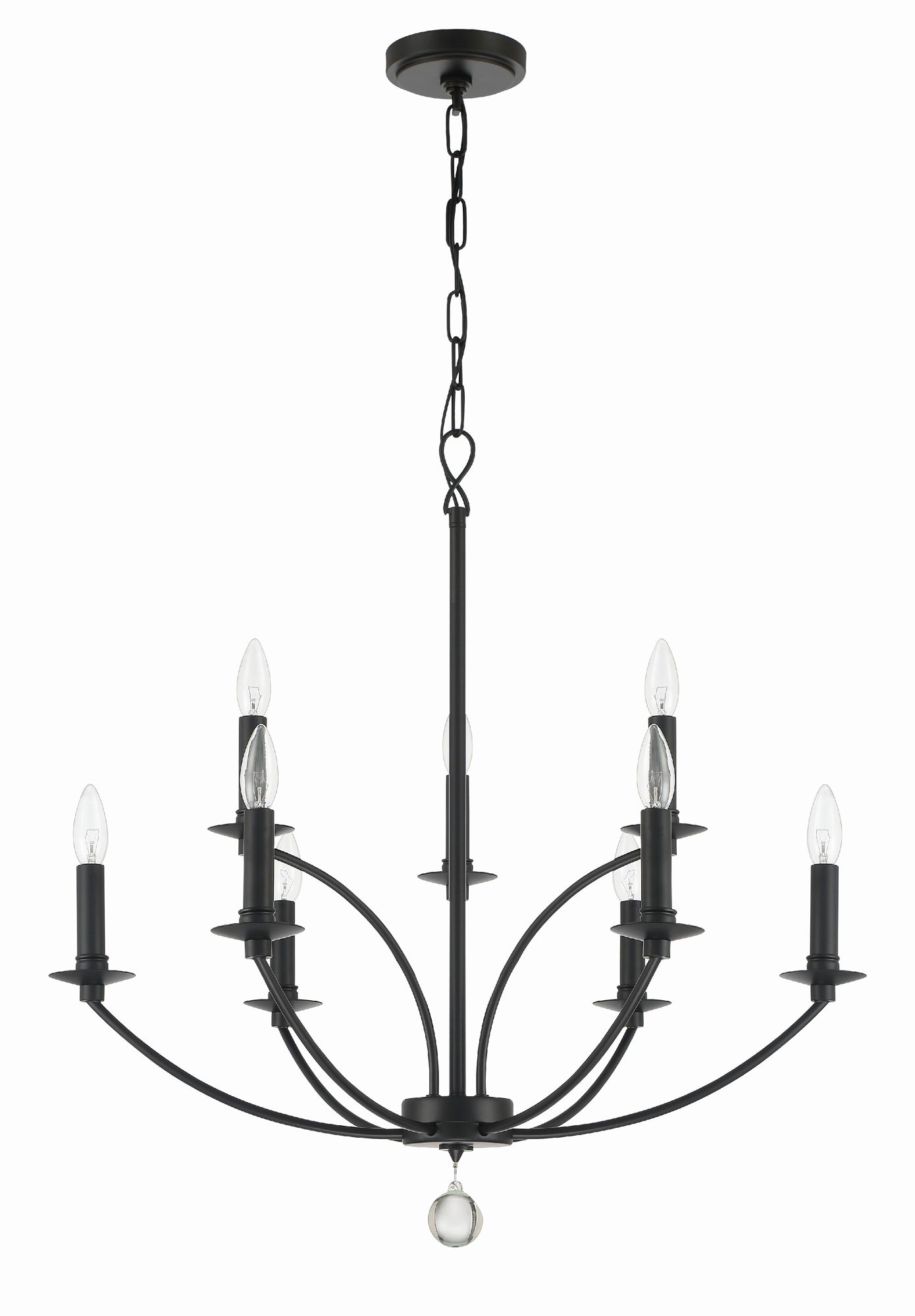 Image 4 Crystorama Mila 28'' Black Chandelier more views