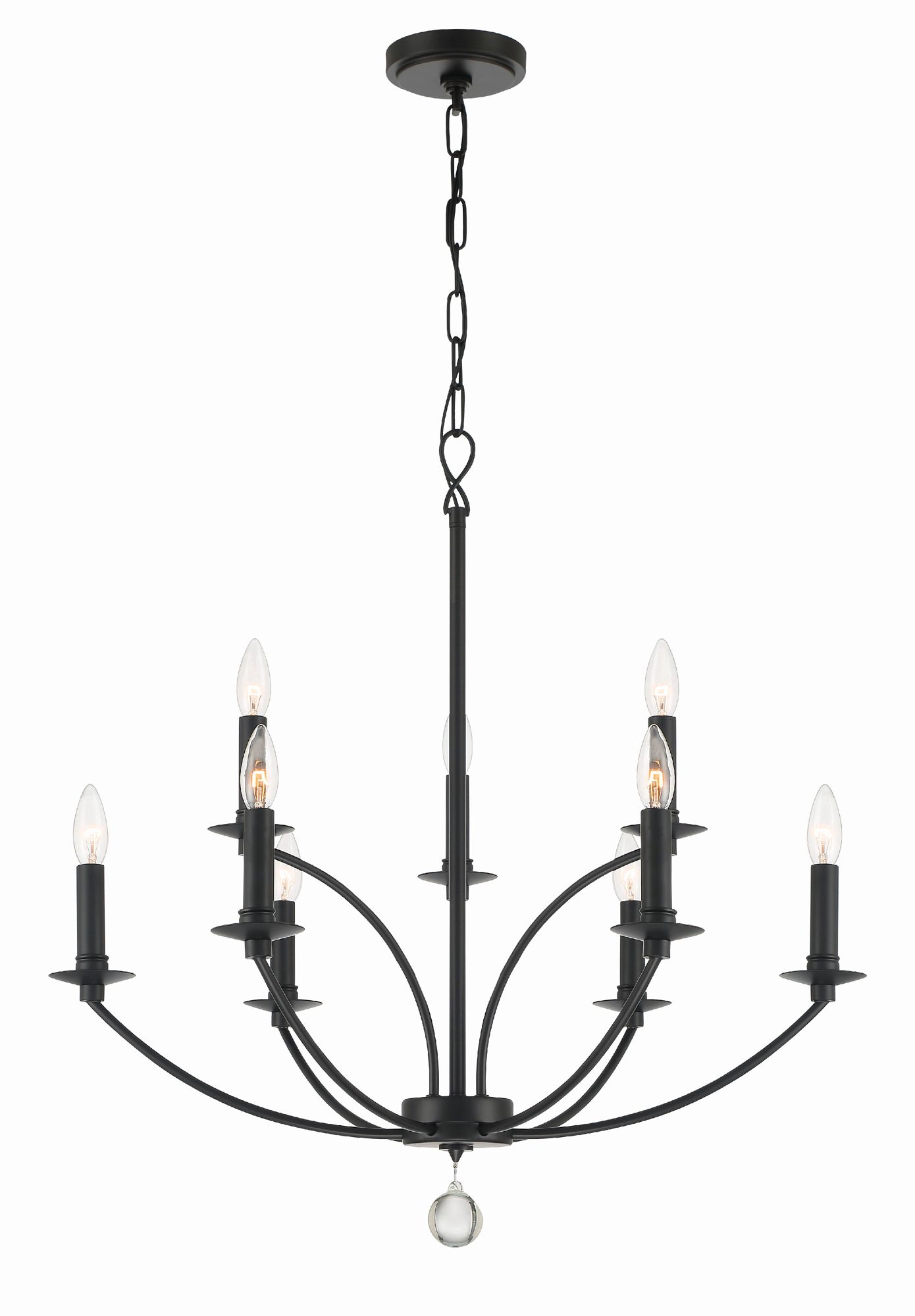Image 5 Crystorama Mila 28'' Black Chandelier more views