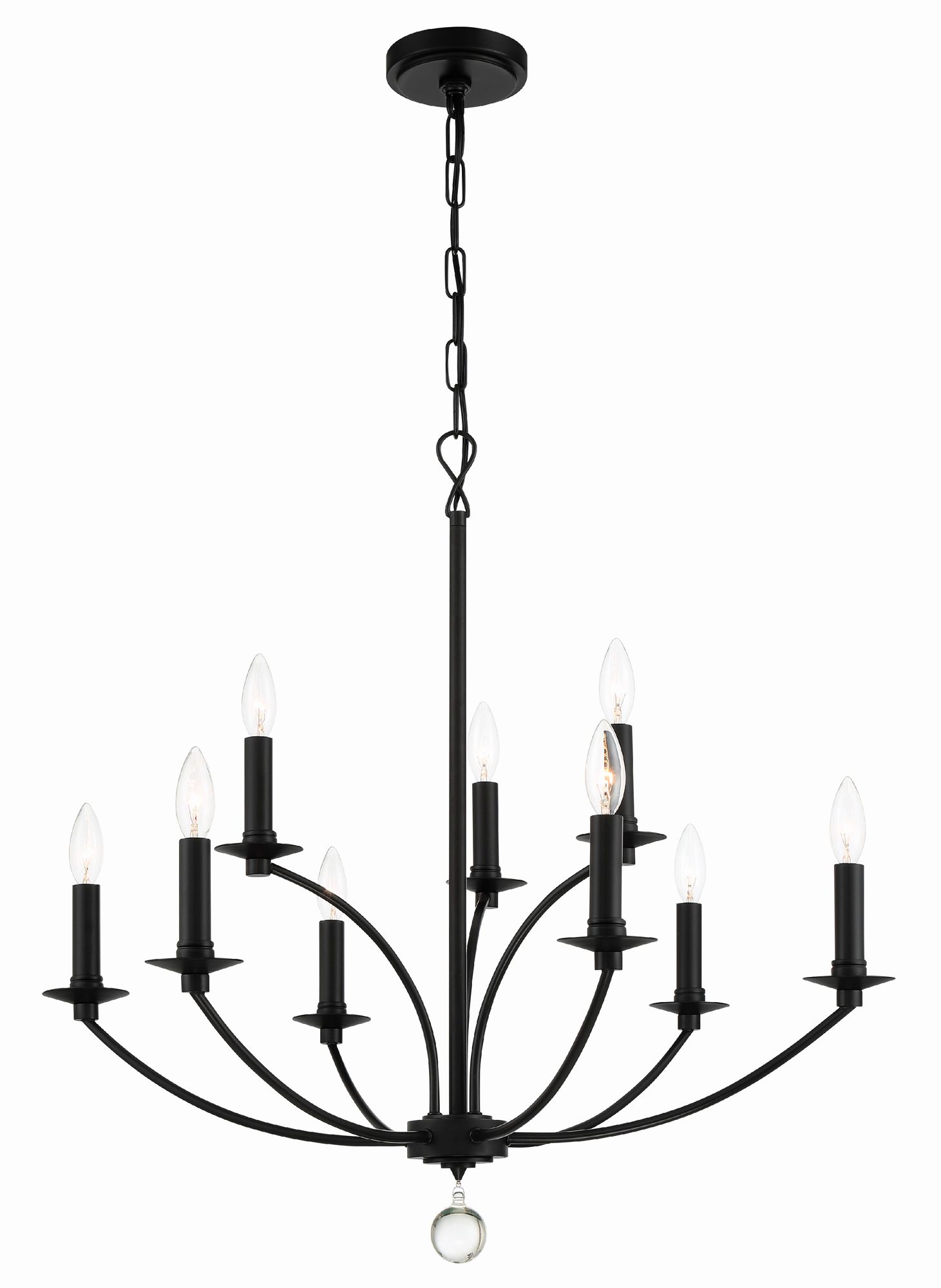 Image 6 Crystorama Mila 28'' Black Chandelier more views
