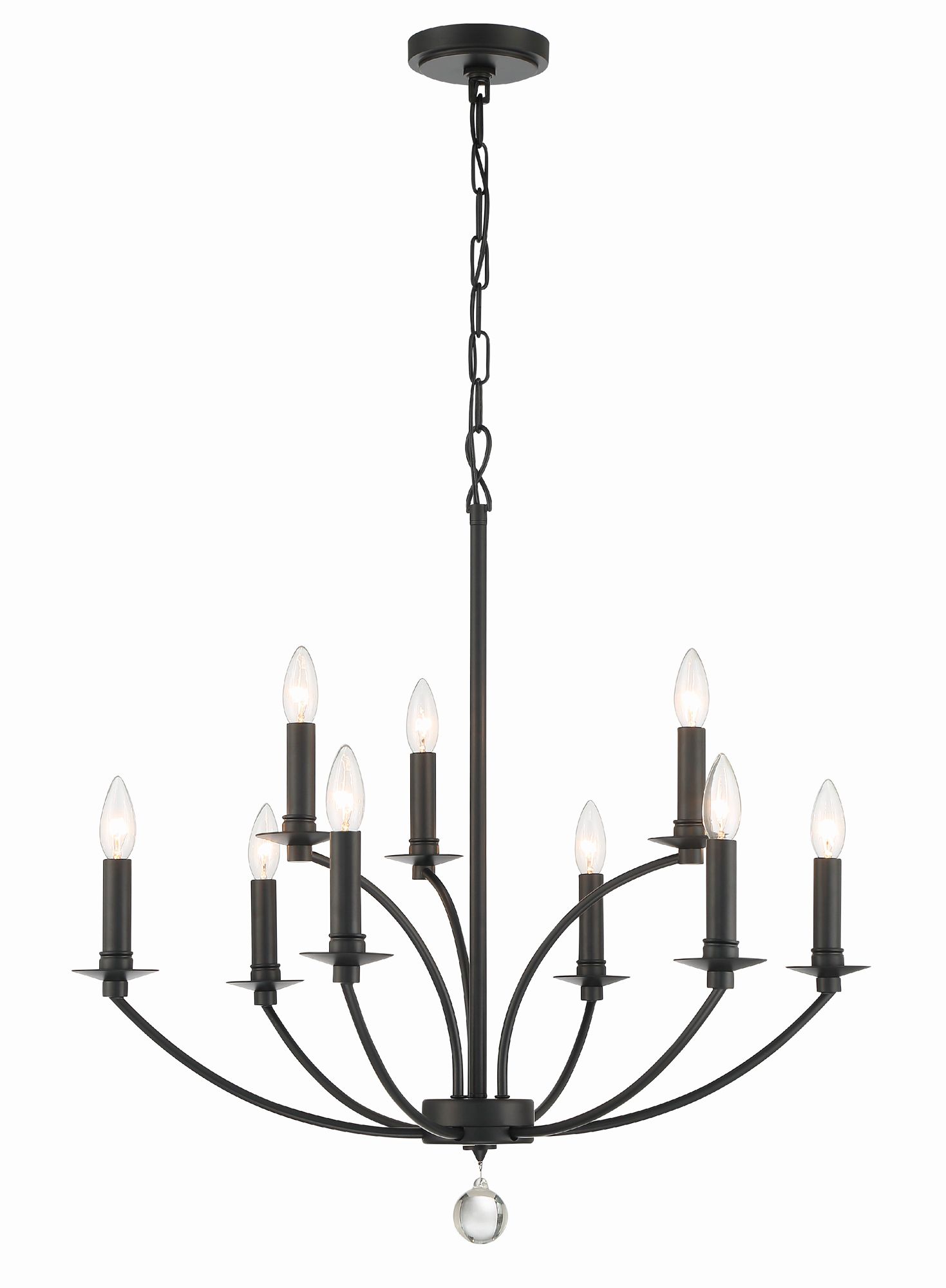 Image 7 Crystorama Mila 28'' Black Chandelier more views