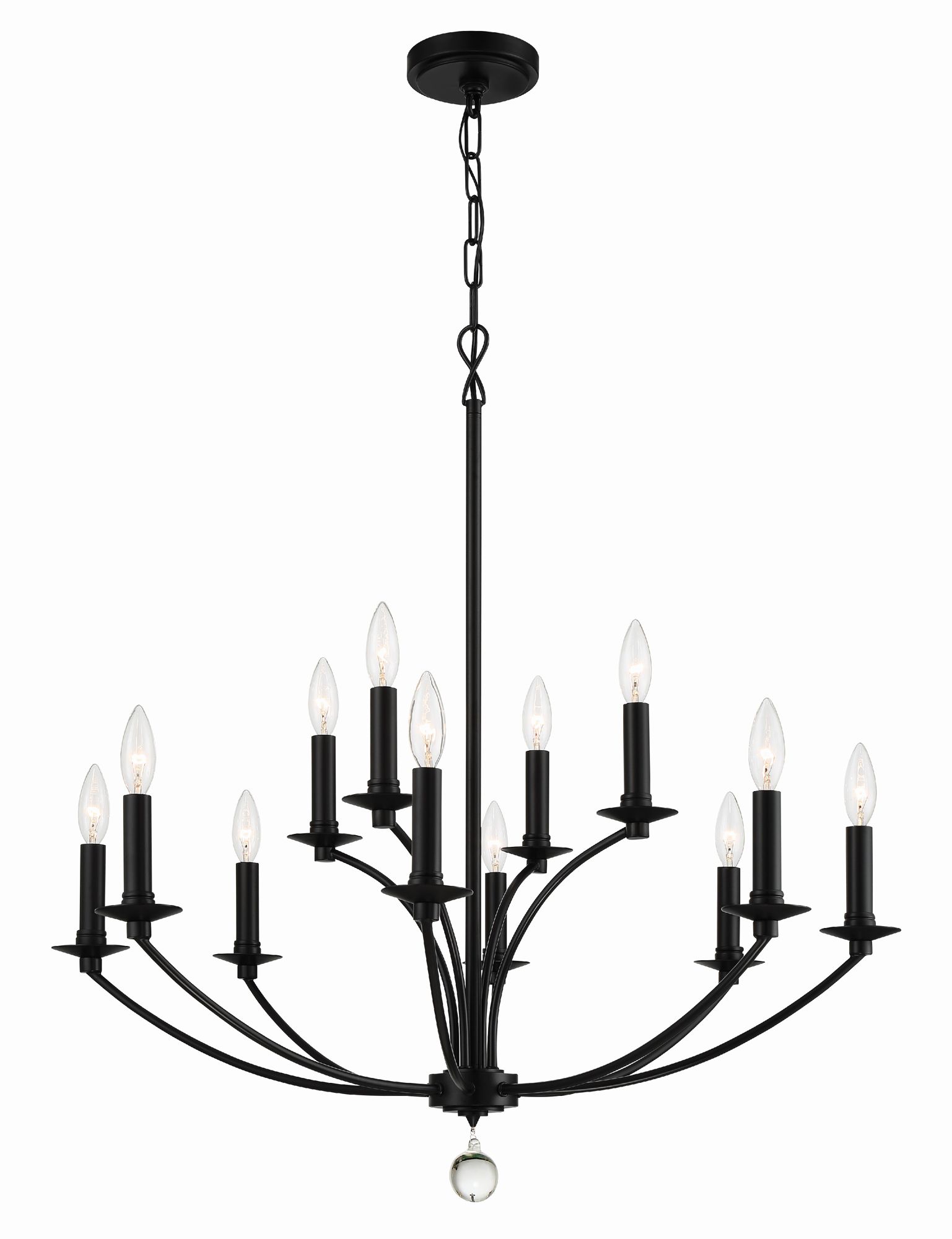 Crystorama Mila 32'' Black Chandelier