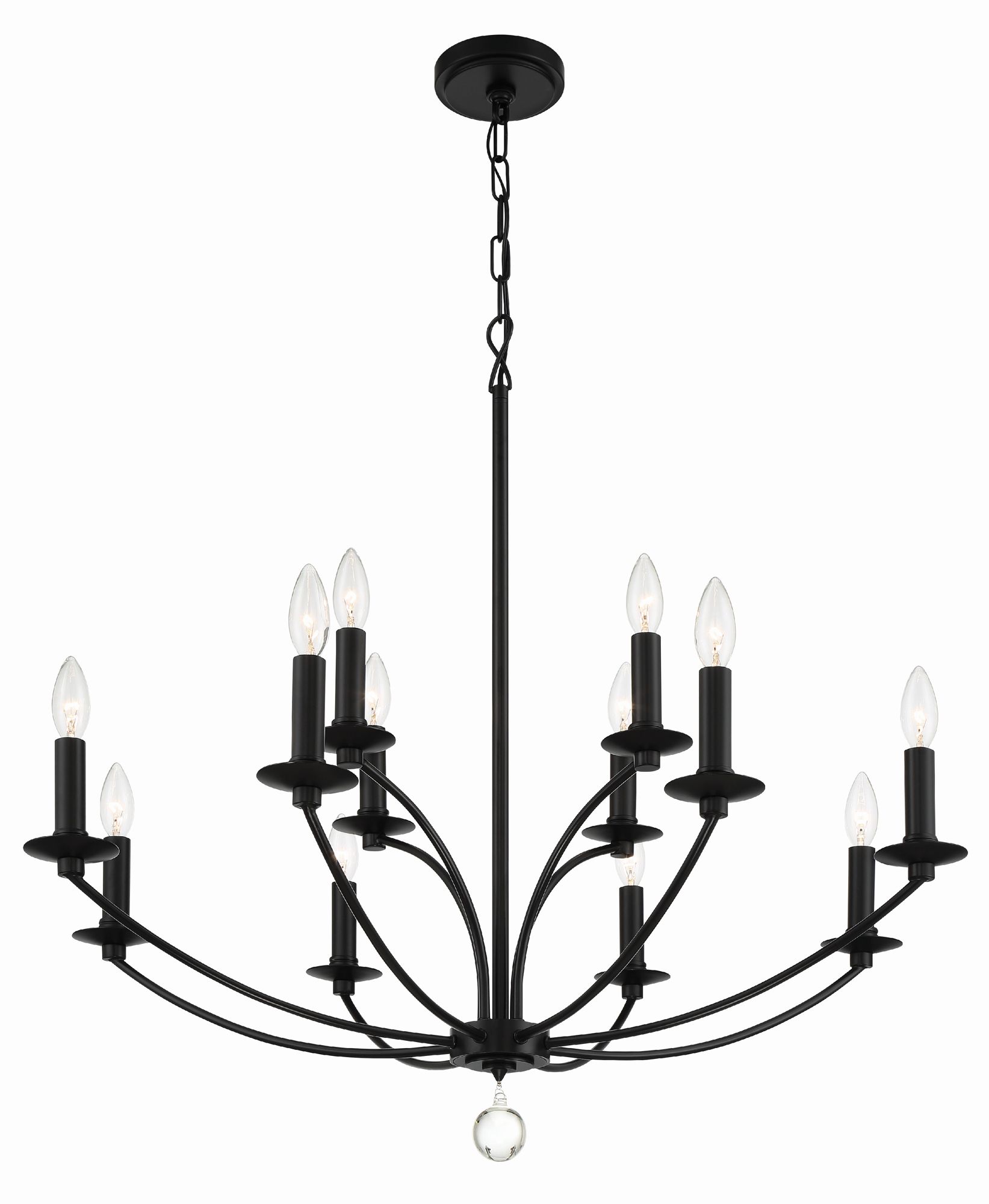 Crystorama Mila 32'' Black Chandelier