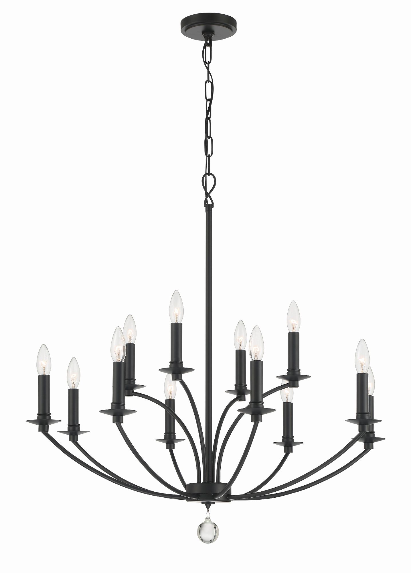 Crystorama Mila 32'' Black Chandelier