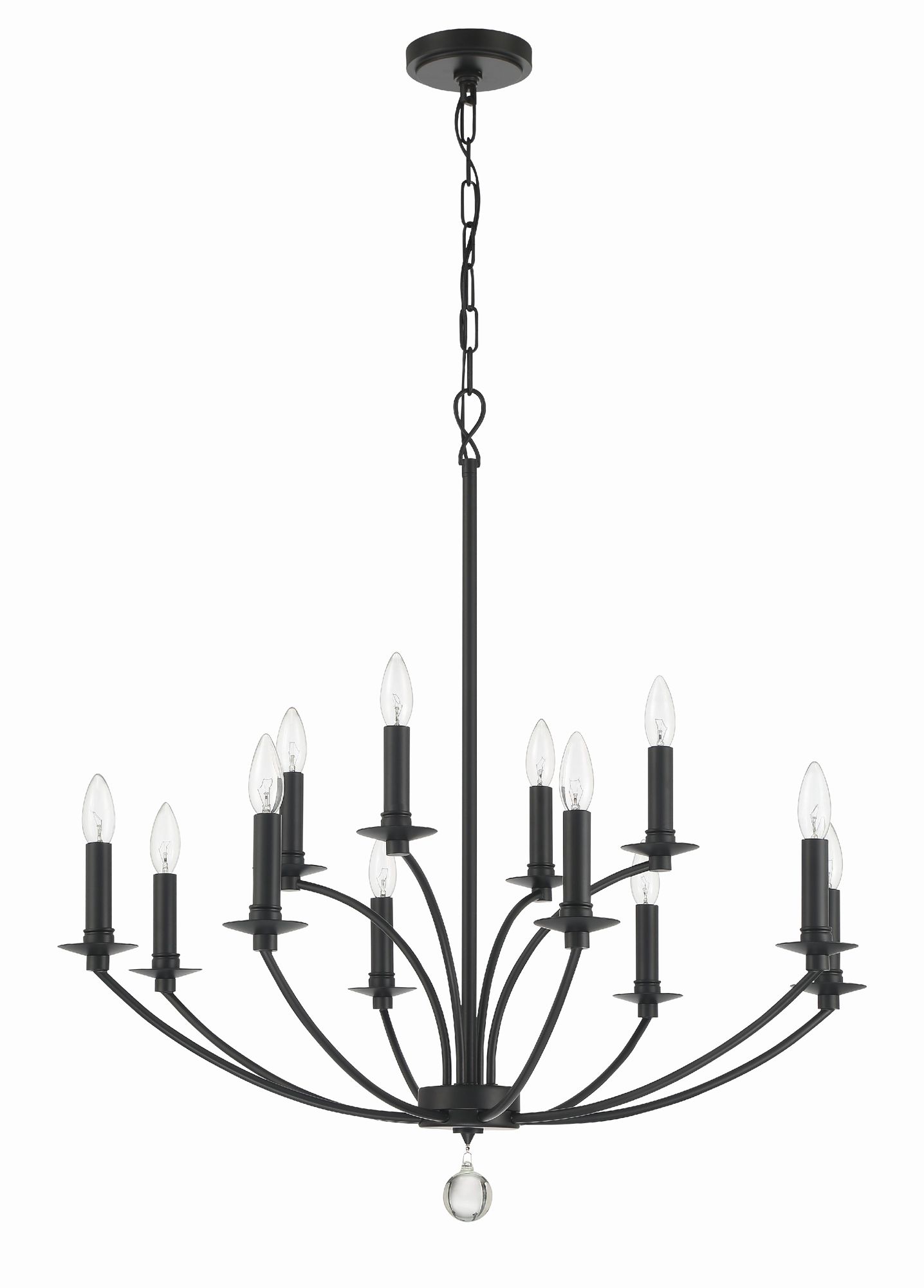 Crystorama Mila 32'' Black Chandelier