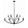 1_Crystorama Mila 48" Wide Black 15-Light 2-Tier Chandelier