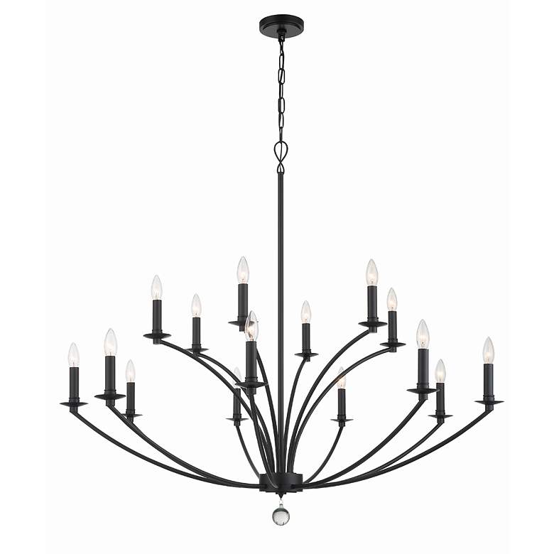 Image 3 Crystorama Mila 48" Wide Black 15-Light 2-Tier Chandelier more views