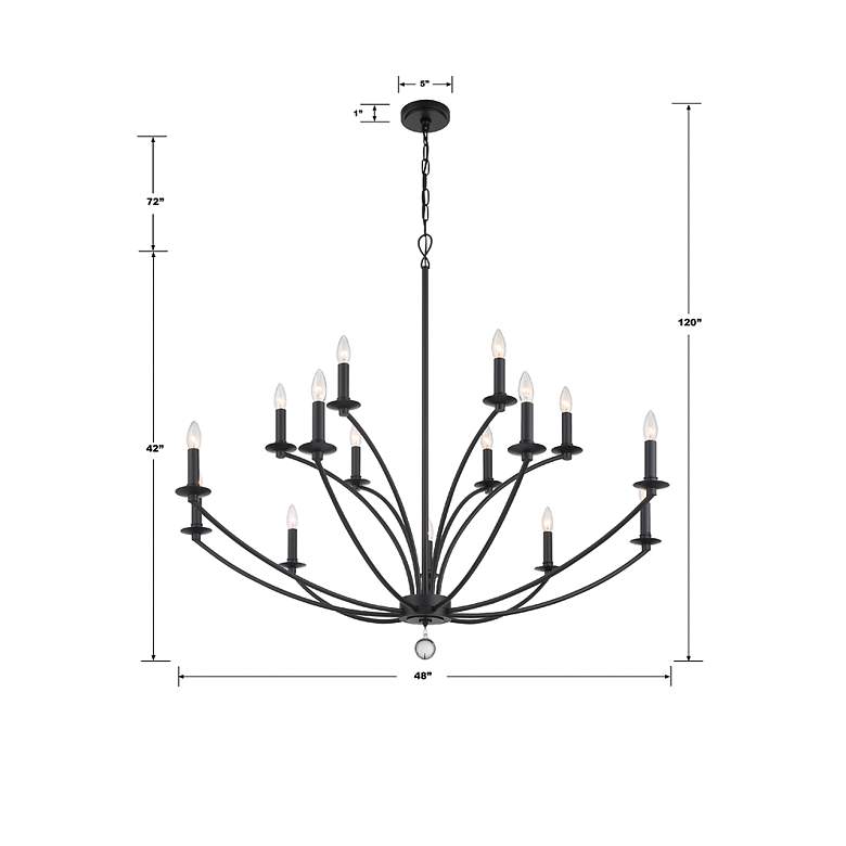 Image 7 Crystorama Mila 48" Wide Black 15-Light 2-Tier Chandelier more views