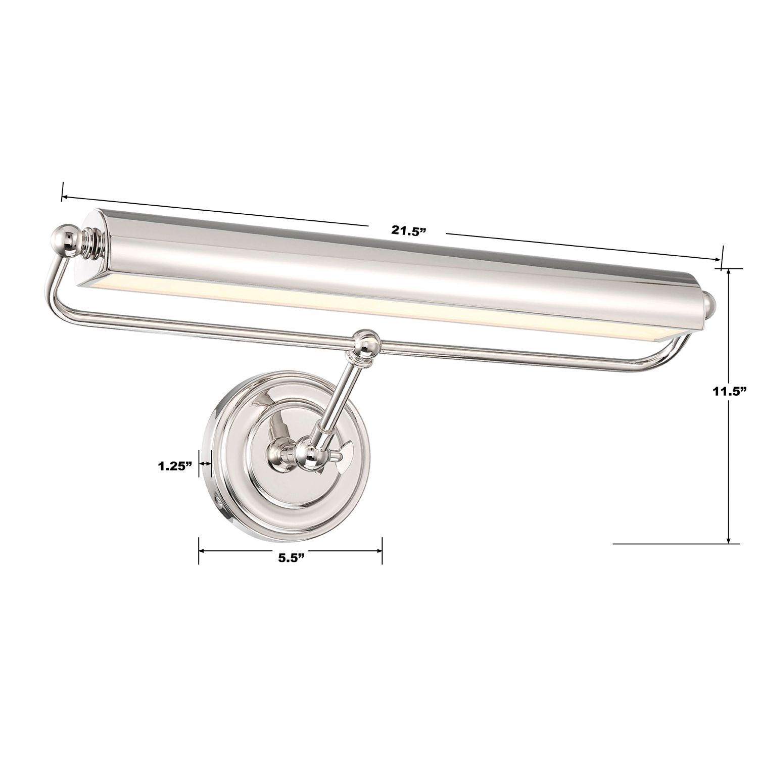 Image 7 Crystorama Miller 21.5'' LED Polished Nickel Picture Light more views