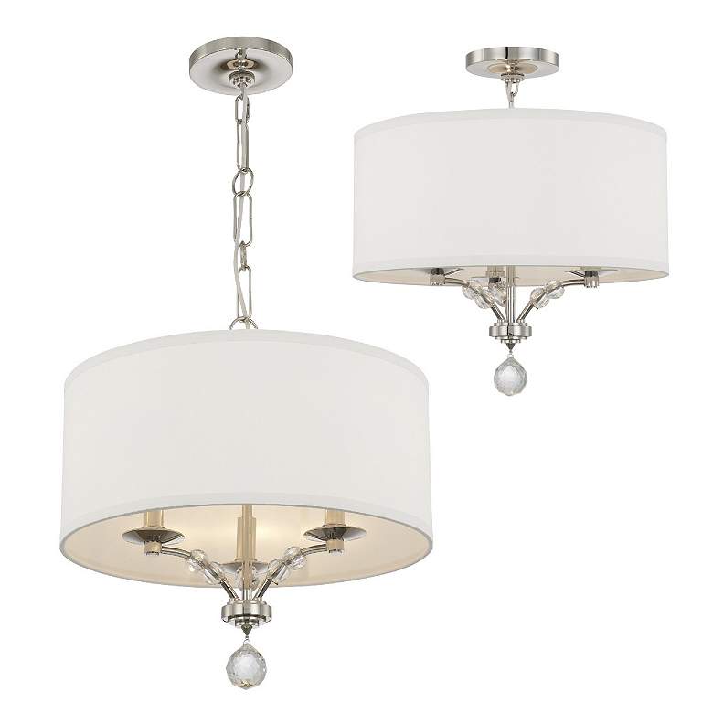 Image 3 Crystorama Mirage 18 inch Wide Polished Nickel 3-Light Pendant more views