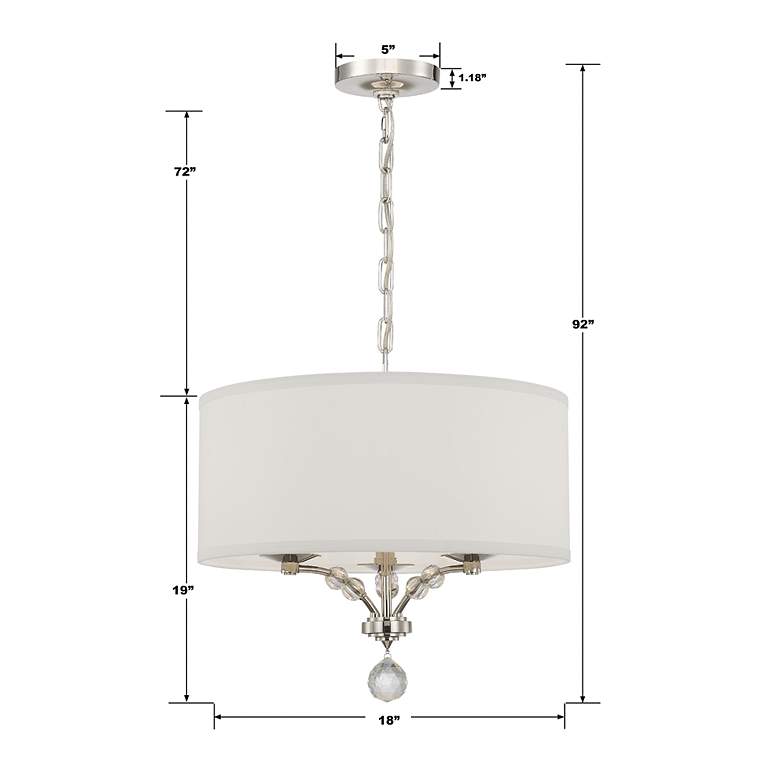 Image 6 Crystorama Mirage 18" Wide Polished Nickel 3-Light Pendant more views