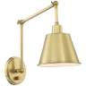 Crystorama Mitchell Aged Brass Hardwire Plug-In Wall Lamp