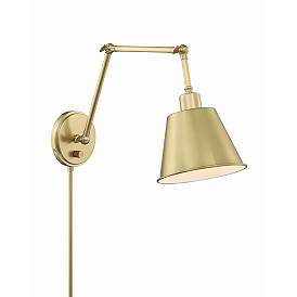 Image3 of Crystorama Mitchell Aged Brass Hardwire Plug-In Wall Lamp more views