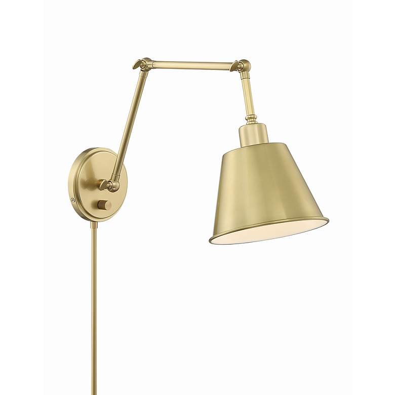 Image 3 Crystorama Mitchell Aged Brass Hardwire Plug-In Wall Lamp more views