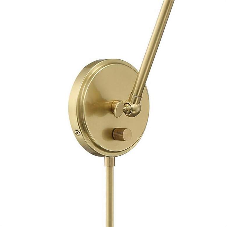 Image 5 Crystorama Mitchell Aged Brass Hardwire Plug-In Wall Lamp more views