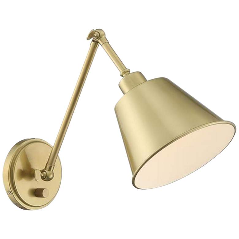 Image 1 Crystorama Mitchell Aged Brass Swing Arm Wall Lamp