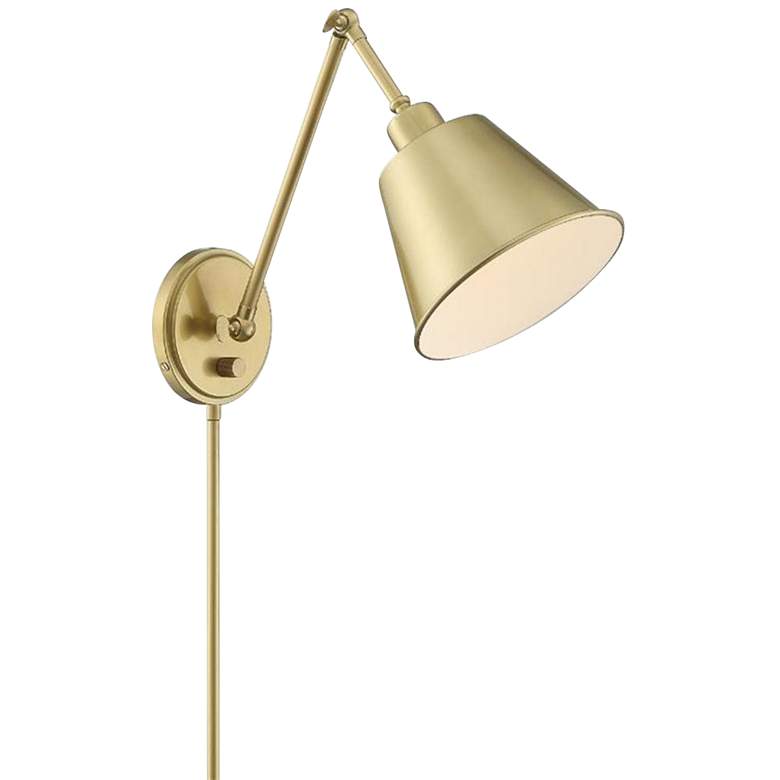 Image 3 Crystorama Mitchell Aged Brass Swing Arm Wall Lamp more views