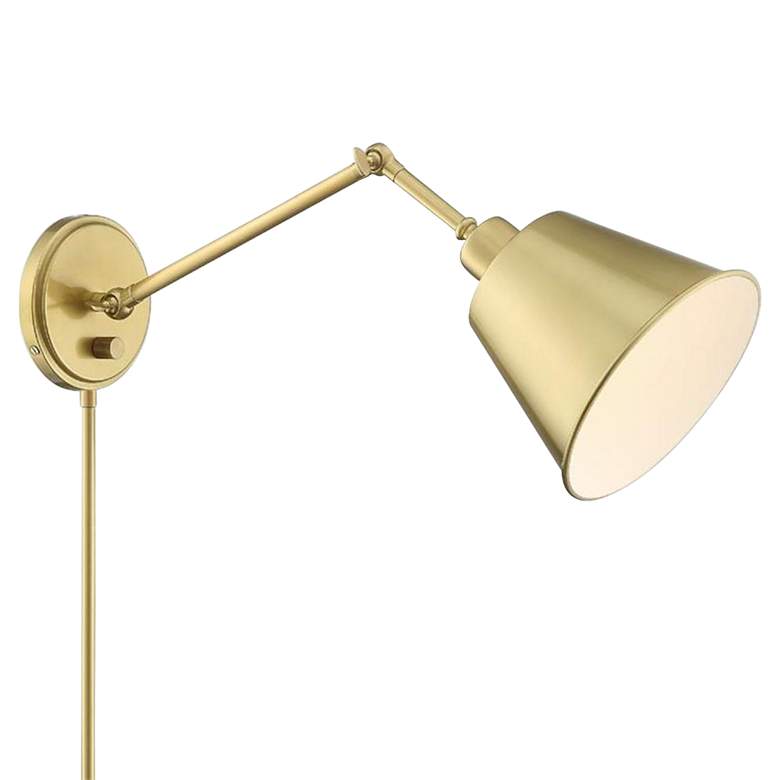 Image 4 Crystorama Mitchell Aged Brass Swing Arm Wall Lamp more views