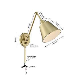 Image5 of Crystorama Mitchell Aged Brass Swing Arm Wall Lamp more views