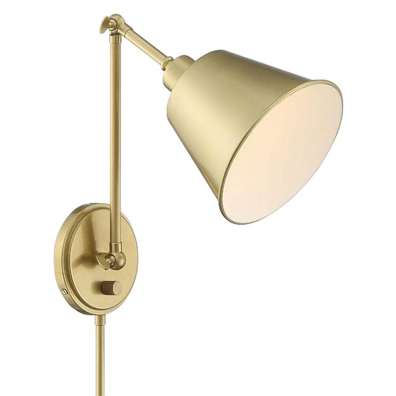 Image 5 Crystorama Mitchell Aged Brass Swing Arm Wall Lamp more views