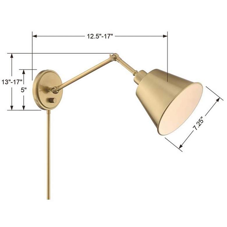 Image 6 Crystorama Mitchell Aged Brass Swing Arm Wall Lamp more views