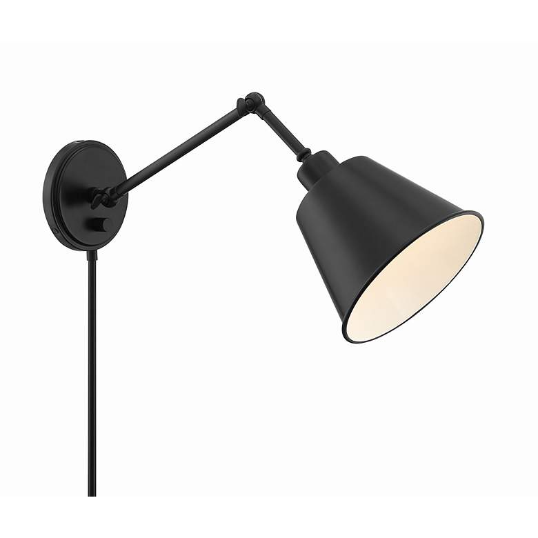 Image 3 Crystorama Mitchell Matte Black Hardwire Plug-In Wall Lamp more views