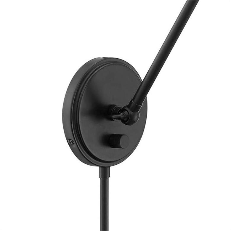 Image 5 Crystorama Mitchell Matte Black Hardwire Plug-In Wall Lamp more views