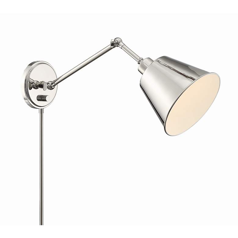 Image 2 Crystorama Mitchell Polished Nickel Swing Arm Wall Lamp more views