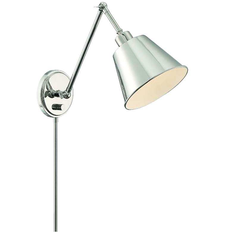 Image 3 Crystorama Mitchell Polished Nickel Swing Arm Wall Lamp more views