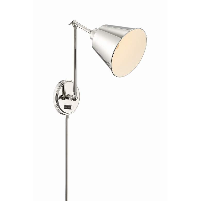 Image 3 Crystorama Mitchell Polished Nickel Swing Arm Wall Lamp more views