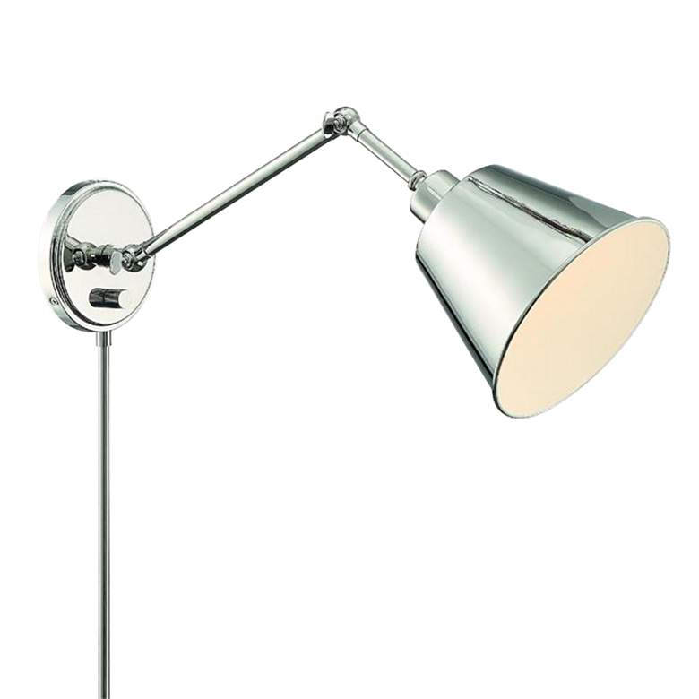 Image 4 Crystorama Mitchell Polished Nickel Swing Arm Wall Lamp more views