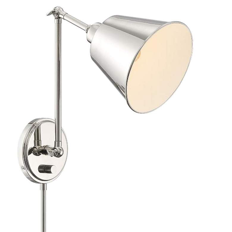Image 5 Crystorama Mitchell Polished Nickel Swing Arm Wall Lamp more views