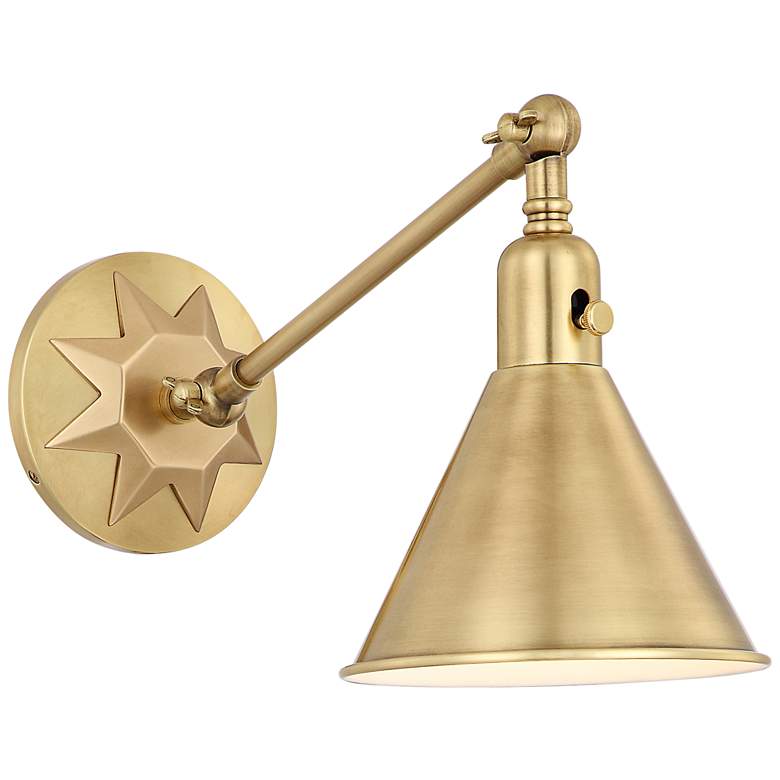 Crystorama Morgan 7&quot; High Aged Brass Wall Sconce