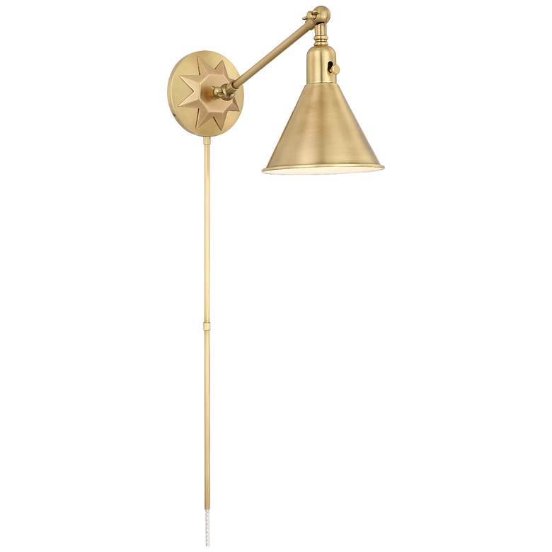 Image 2 Crystorama Morgan 7" High Aged Brass Wall Sconce