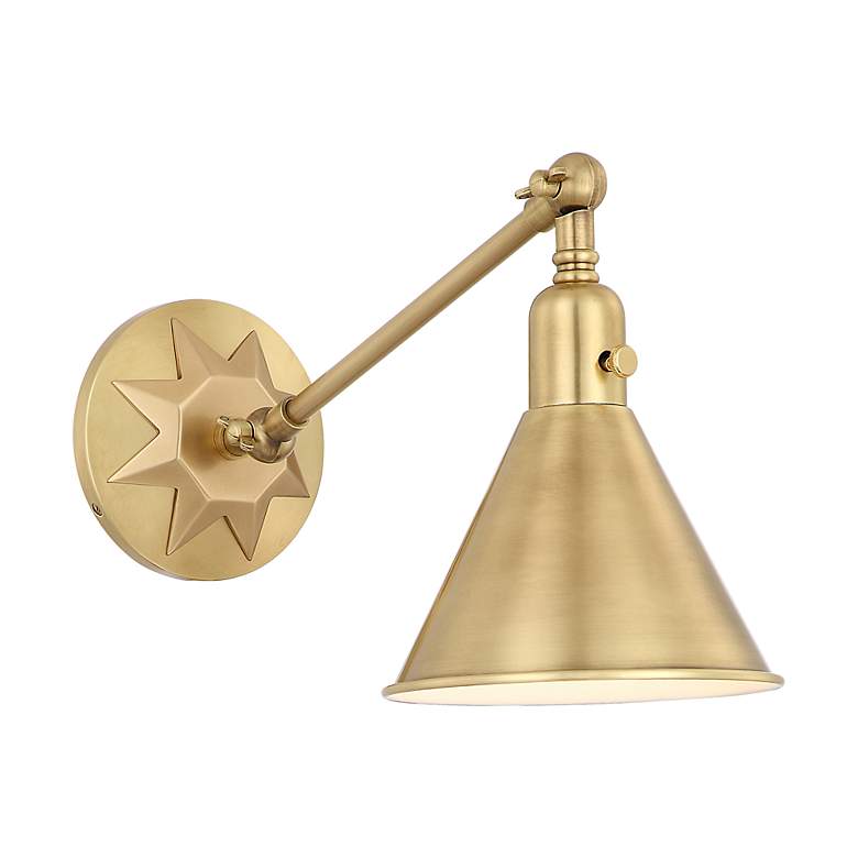 Image 3 Crystorama Morgan 7" High Aged Brass Wall Sconce more views