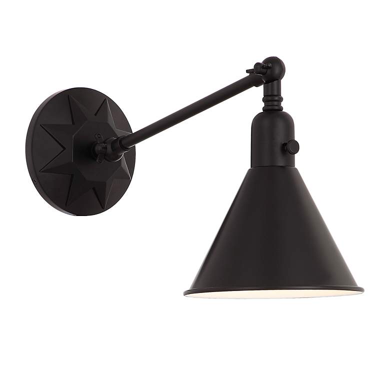 Image 3 Crystorama Morgan 7" High Matte Black Wall Sconce more views