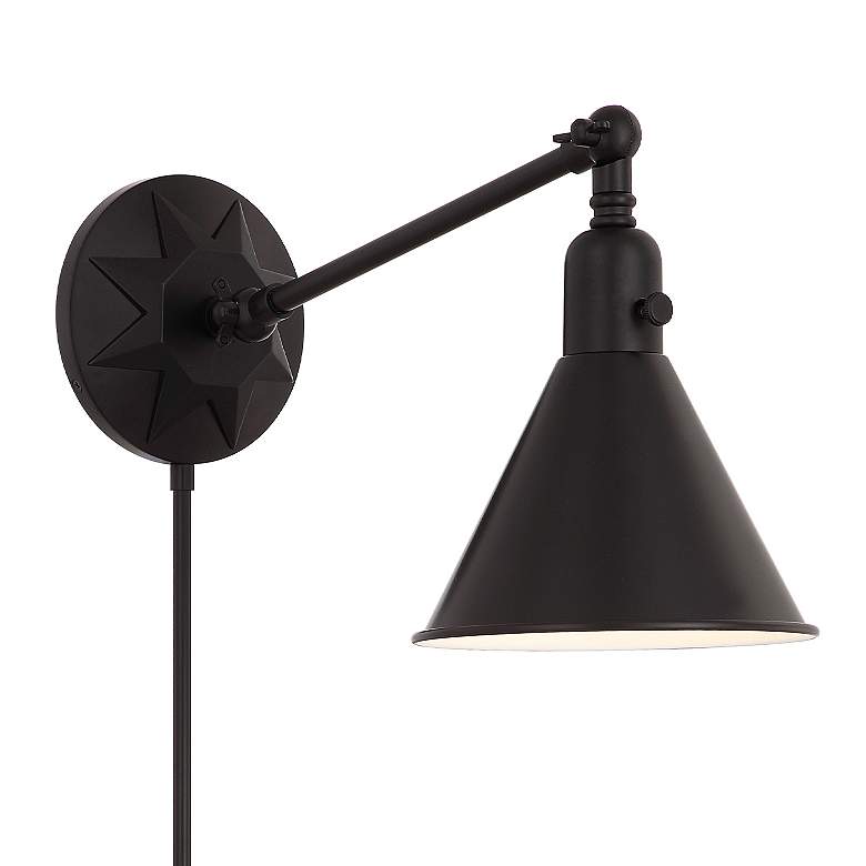 Image 5 Crystorama Morgan 7" High Matte Black Wall Sconce more views