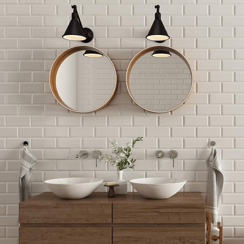 Image 6 Crystorama Morgan 7" High Matte Black Wall Sconce more views