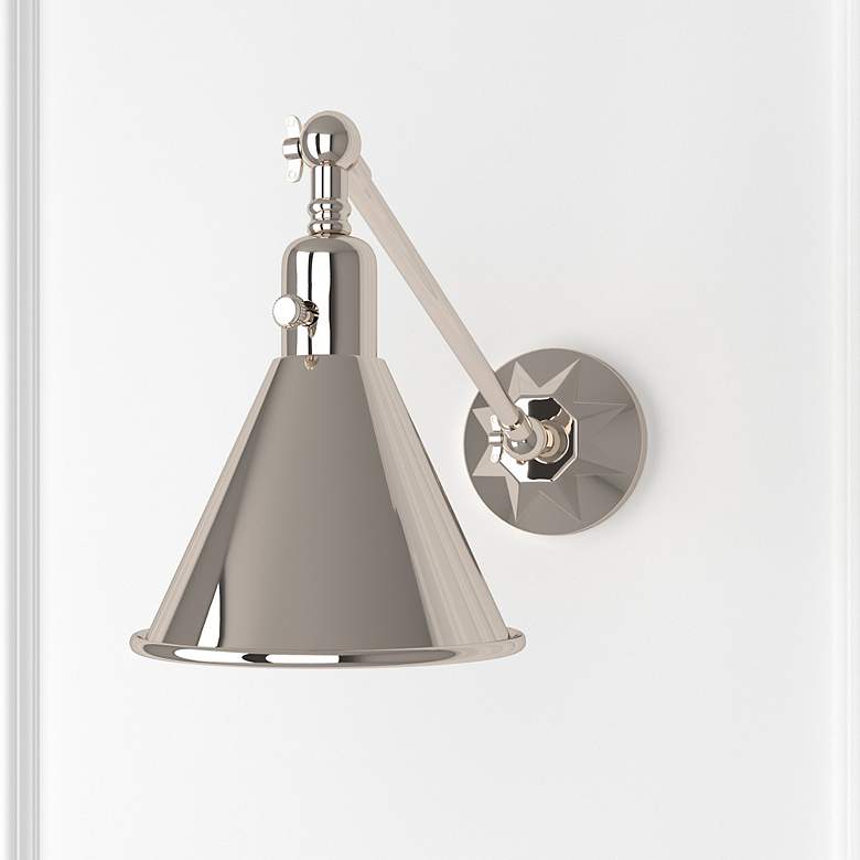 Image 1 Crystorama Morgan 7" High Polished Nickel Wall Sconce