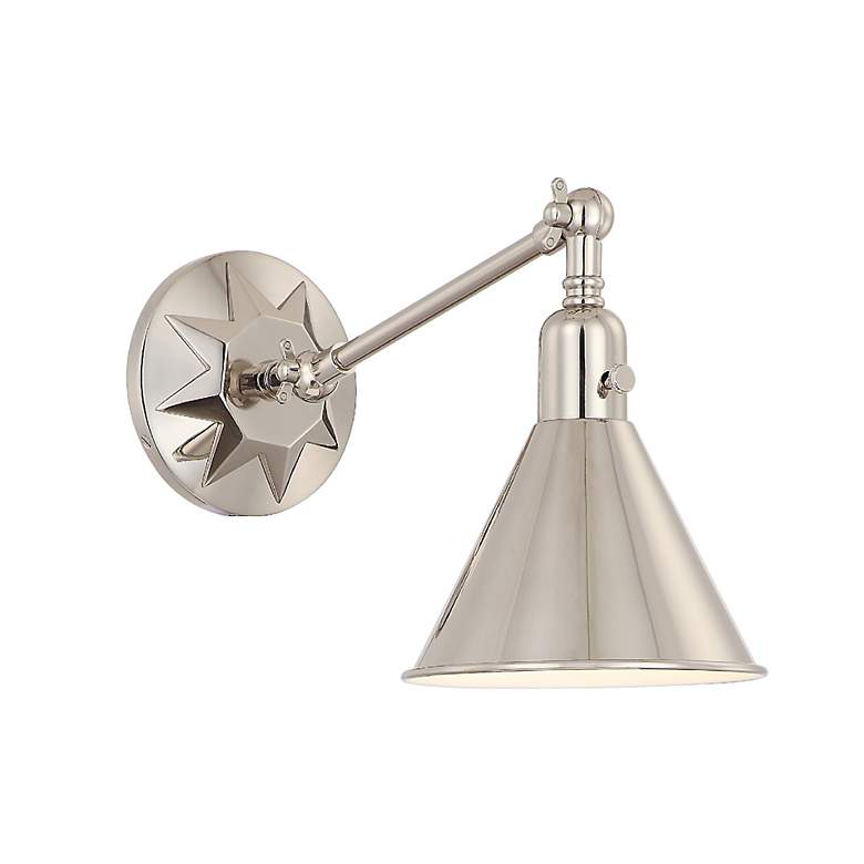 Image 3 Crystorama Morgan 7" High Polished Nickel Wall Sconce more views