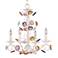 Crystorama Multi-color Rosettes Antique White Chandelier