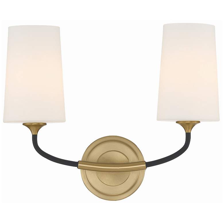 Image 1 Crystorama Niles 12" High Modern Gold 2-Light Wall Sconce