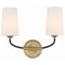 1_Crystorama Niles 12" High Modern Gold 2-Light Wall Sconce