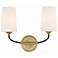 Crystorama Niles 12" High Modern Gold 2-Light Wall Sconce